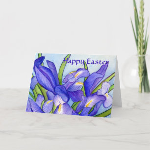 Iris Bouquet "Happy Easter" Greeting Card