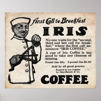 Iris Brand Vintage Coffee Print