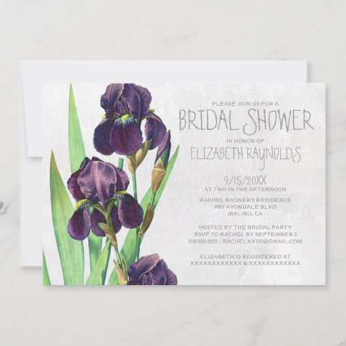 Iris Bridal Shower Invitations