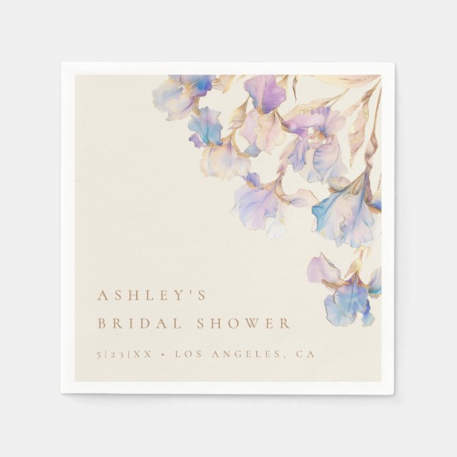 Iris Bridal Shower Napkins (Front)