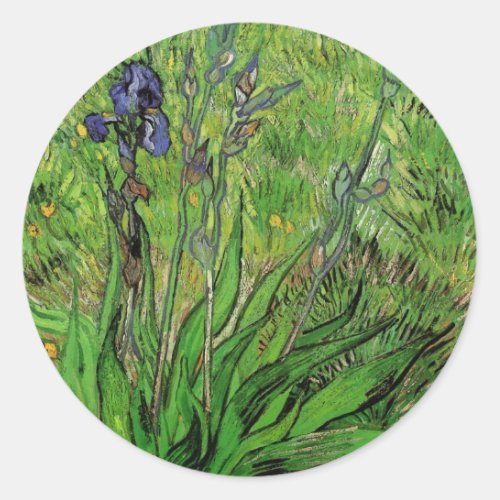 Iris by Vincent van Gogh Vintage Garden Fine Art Classic Round Sticker