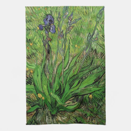 Iris by Vincent van Gogh Vintage Garden Fine Art Towel