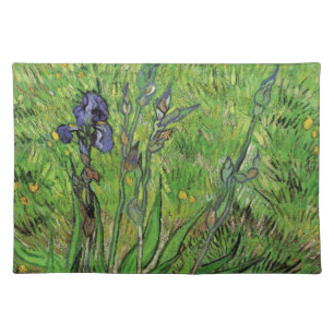 Iris by Vincent van Gogh, Vintage Garden Flowers Cloth Placemat
