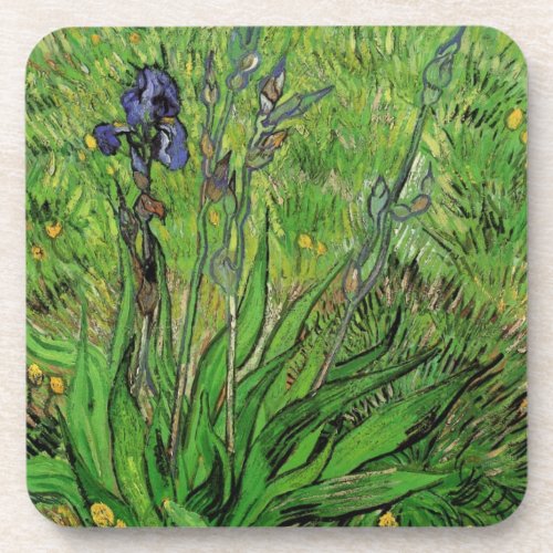 Iris by Vincent van Gogh Vintage Garden Flowers Drink Coaster