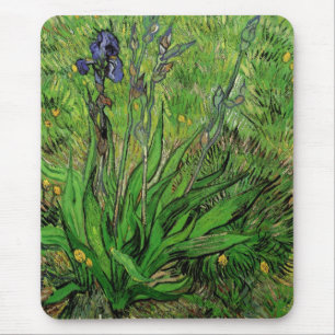 Iris by Vincent van Gogh, Vintage Garden Flowers Mouse Pad