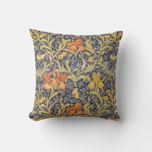 Iris by William Morris Throw Pillow