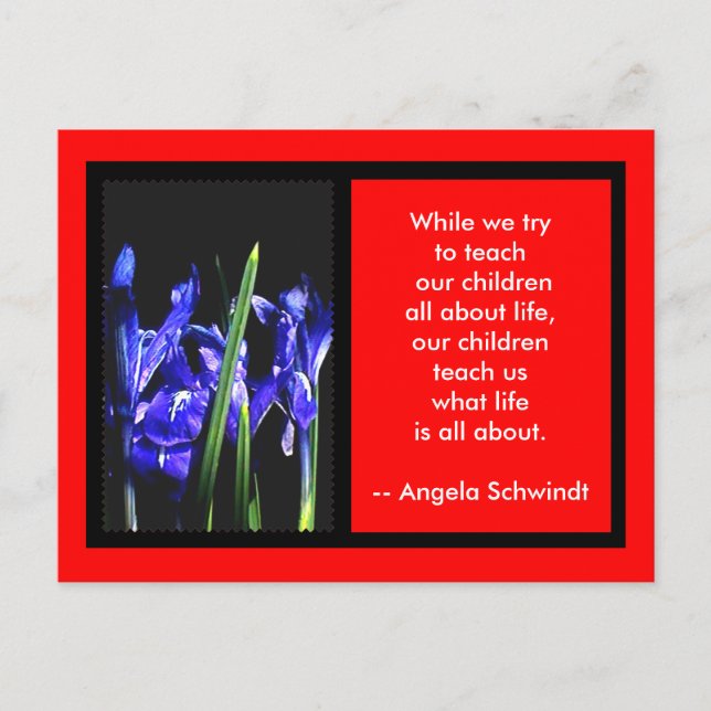 Iris Card 2 FramesThe MUSEUM Zazzle Gifts Red (Front)
