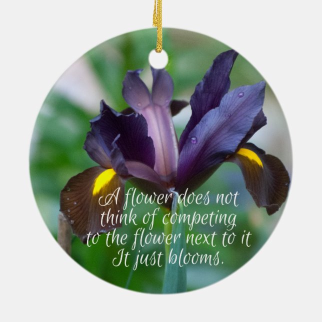 Iris Ceramic Ornament (Back)