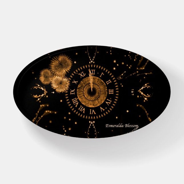 Iris Clock Bronze Paperweight (Front)