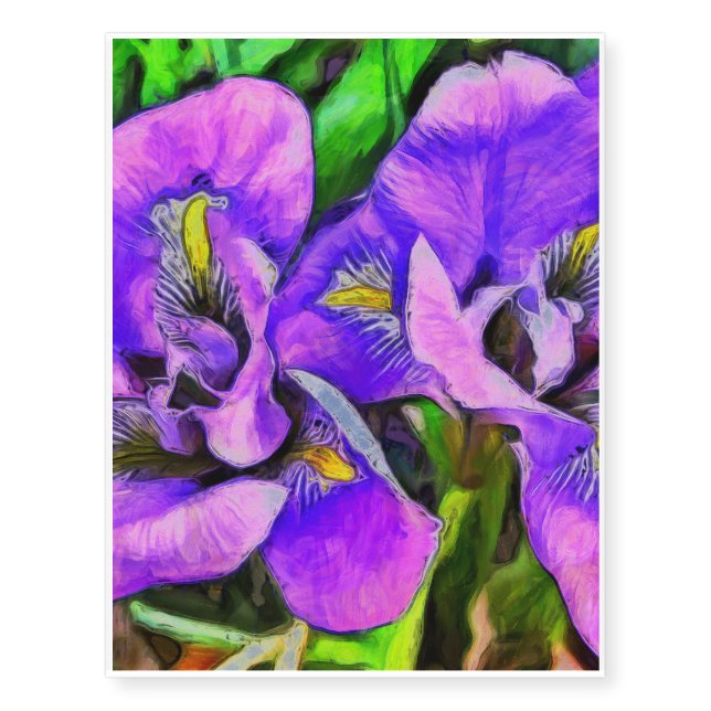 Iris Color Violet Temporary Tattoos (Front)