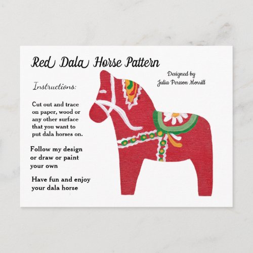 Iris Dala Horse Pattern to Share Holiday Postcard