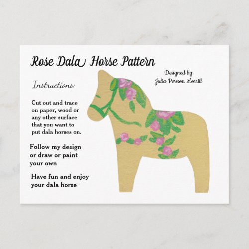 Iris Dala Horse Pattern to Share Holiday Postcard