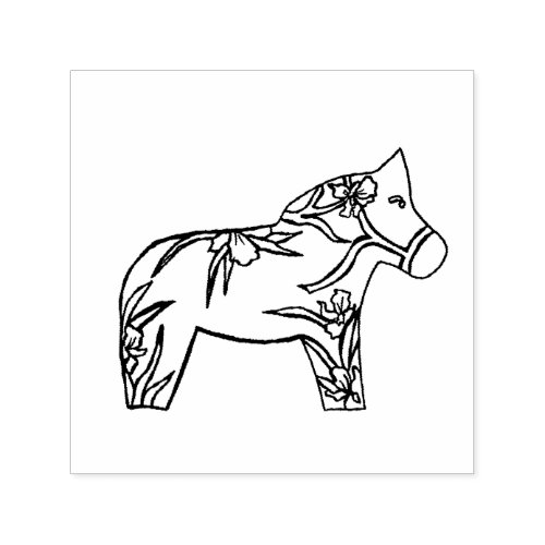 Iris Dala Horse Self Inking Rubber Stamp