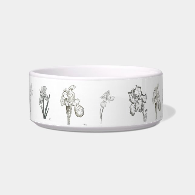 Iris Drawings Pet Bowl (Front)