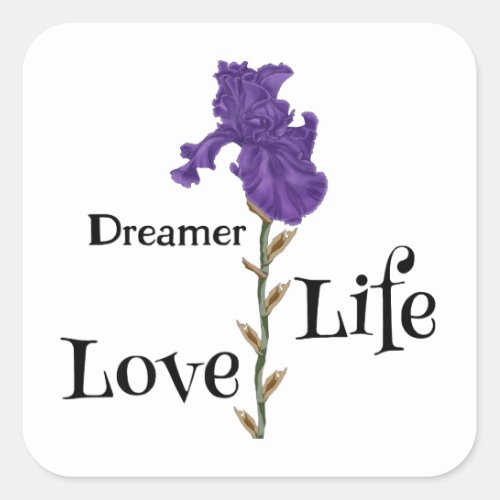 Iris Dreamer Life Love  Square Sticker