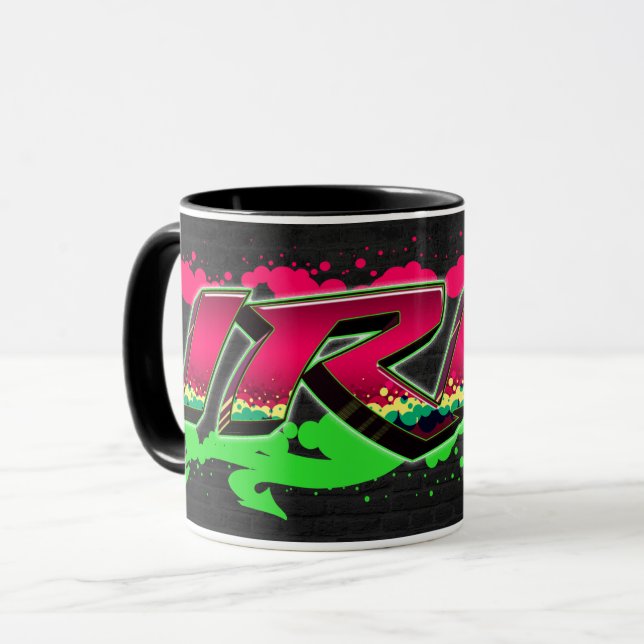 Iris First Name Name Graffiti red green Tasse Mug (Front Left)
