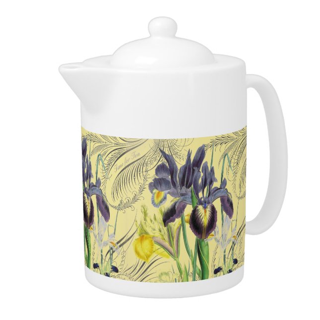 Iris Floral Fantasy Teapot (Right)
