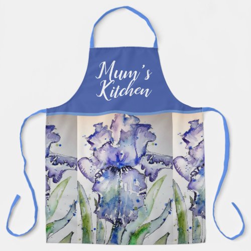 Iris Floral Shabby Chic Purple Lavender Mom Apron