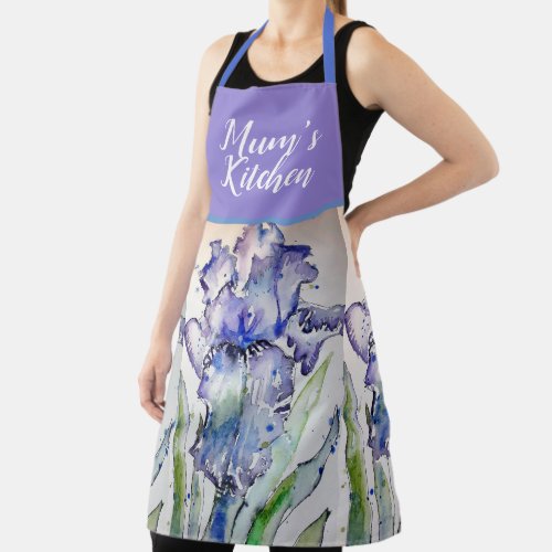 Iris Floral Shabby Chic Purple Lavender Mom Apron