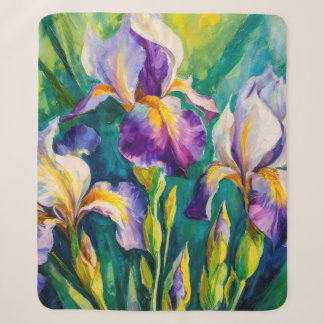 Iris Floral Sherpa Blanket