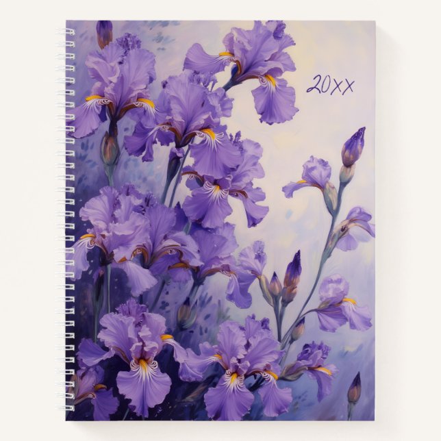 Iris Floral Spiral-bound Journal Botanical Summer (Front)