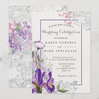 Iris Floral Spring Wedding Invitation