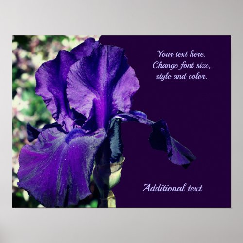 Iris Flower Add Your Text Personalized Poster