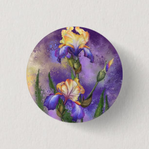 Iris Flower Button Irises Painting