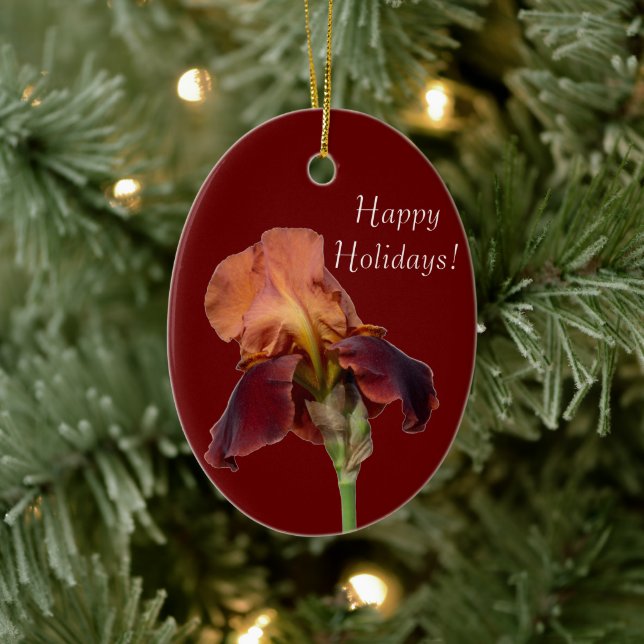 Iris Flower Ceramic Ornament (Tree)