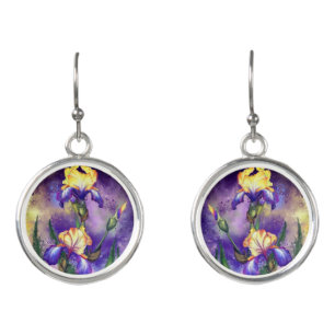 Iris Flower Earrings