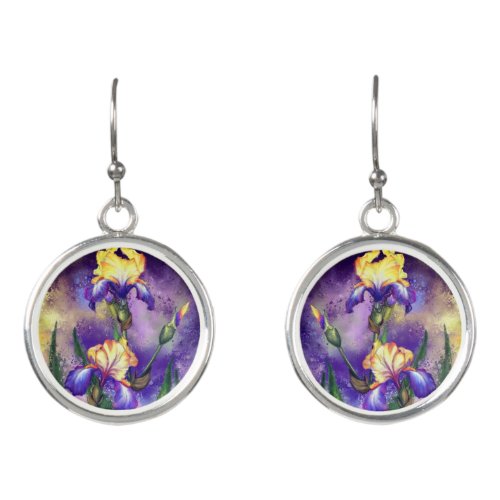 Iris Flower Earrings