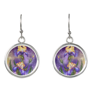 Iris Flower Earrings Beautiful Irises