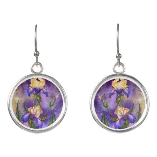 Iris Flower Earrings Beautiful Irises