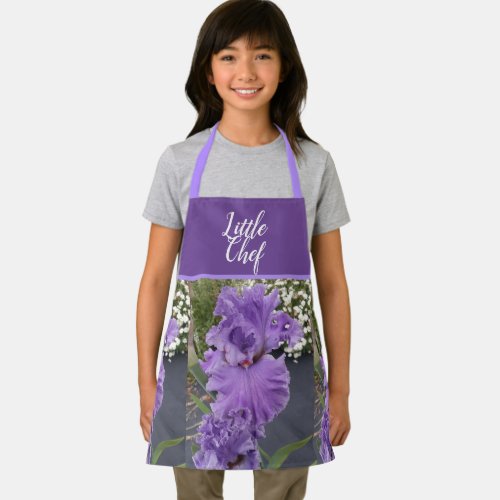 Iris Flower Flowers Purple Lavender Girls Lilac Apron