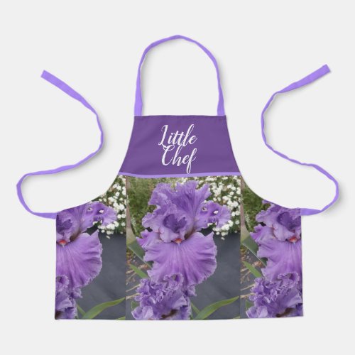 Iris Flower Flowers Purple Lavender Girls Lilac Apron