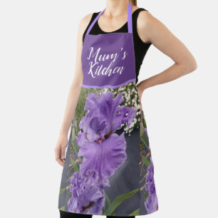Iris Flower Flowers Purple Lavender Lilac Apron