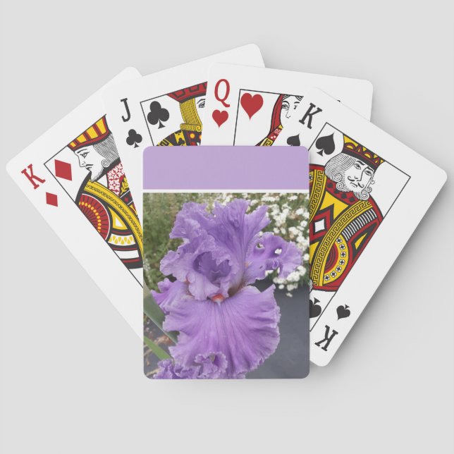 Iris Flower Flowers Purple Lavender Lilac Apron Poker Cards (Back)