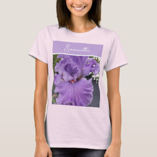Iris Flower Flowers Purple Lavender Lilac Floral T-Shirt