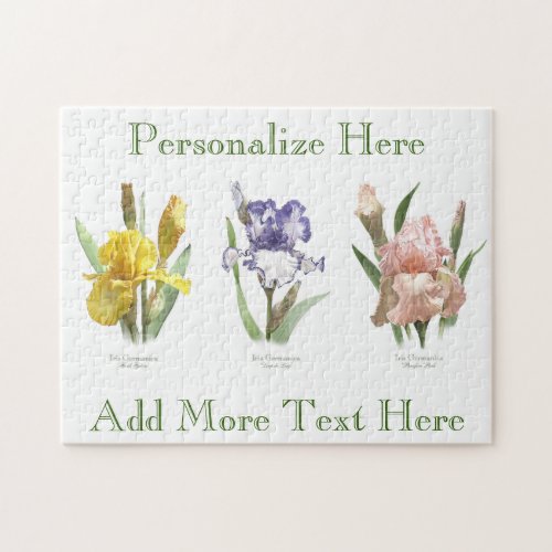 Iris Flower Garden Botanical Art Jigsaw Puzzle