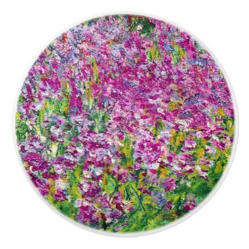 Iris Flower Garden Claude Monet Fine Art Ceramic Knob by monetart at Zazzle