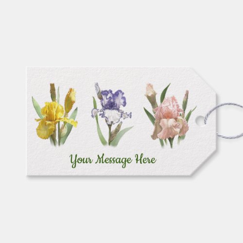 Iris Flower Garden Floral Botanical Art Gift Tags