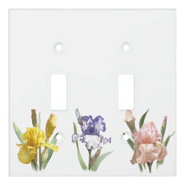 Iris Flower Garden Light Switch Cover (Front)