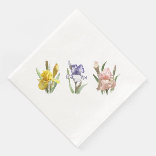 Iris Flower Garden Paper Dinner Napkins