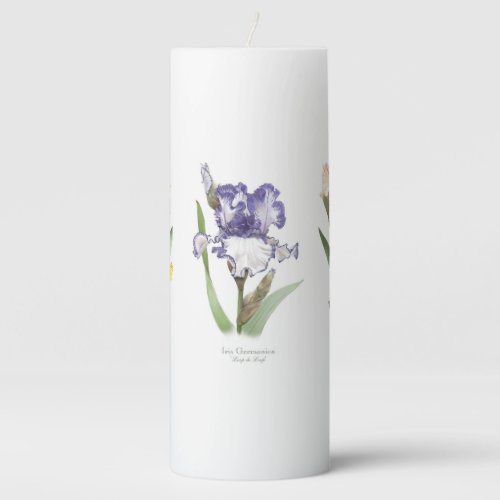 Iris Flower Garden Pillar Candle