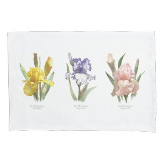 Iris Flower Garden Pillow Case