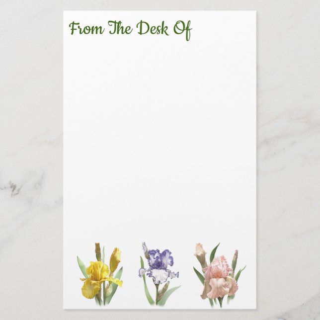 Iris Flower Garden Stationery (Front)