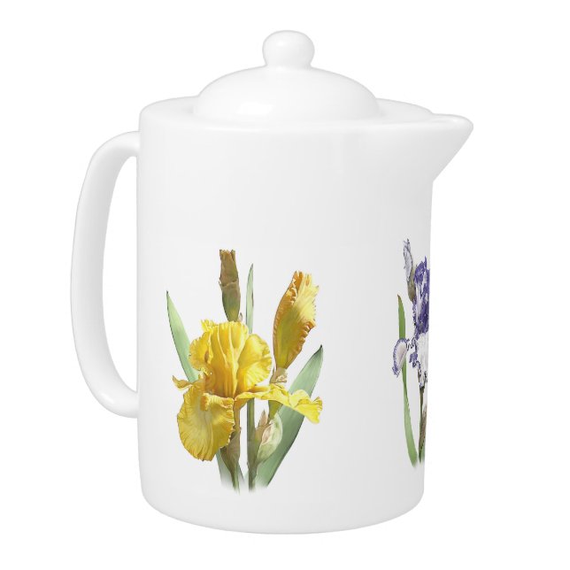 Iris Flower Garden Teapot (Left)