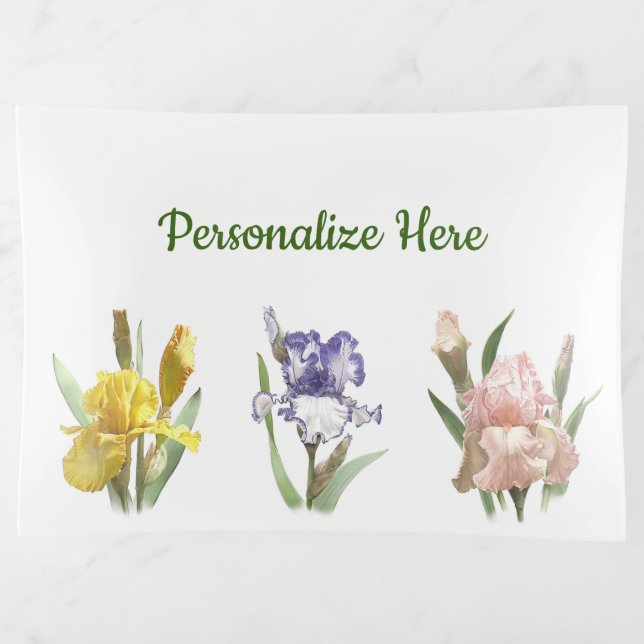 Iris Flower Garden Trinket Tray (Front)