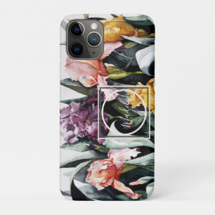 Iris Flower Garden Watercolor  Personalize iPhone 11 Pro Case