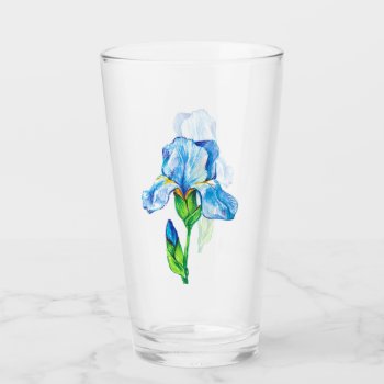 Iris Flower Glass by Goodmooddesign at Zazzle